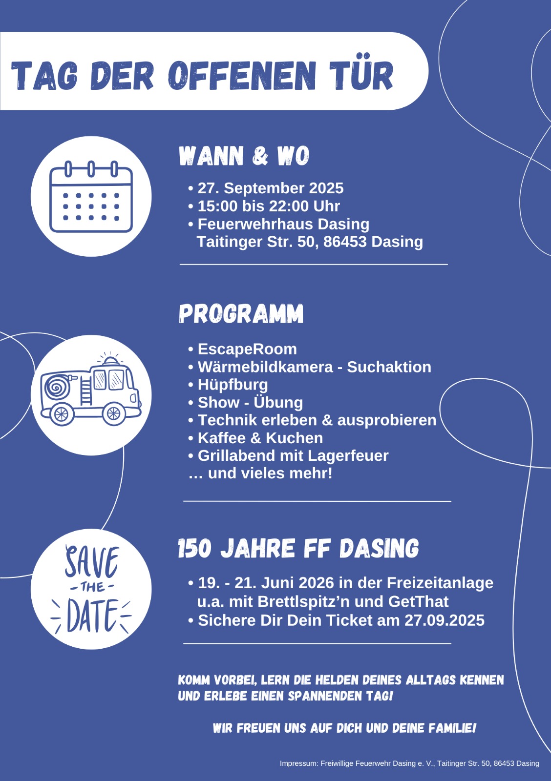 Flyer zur Langen Nacht der Feuerwehr Dasing